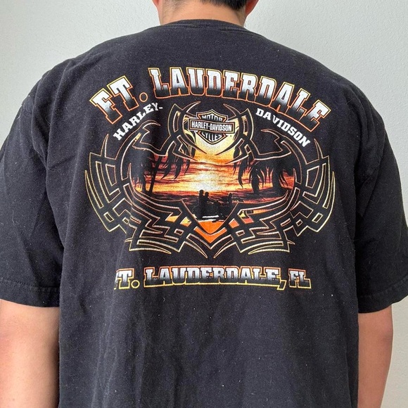 Harley-Davidson Other - Vintage 2004 Harley-Davidson Fort Lauderdale Black Graphic T-Shirt